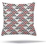 Pelangi Geometrik Karo Zigzak Kilim Desen Gizli Fermuarlı Yastık Kılıfı Kırlent Kılıfı, Bordo-Gri 45 x 45