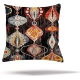 Pelangi Geometrik Kilim Etnik Desenli Afrika Gizli Fermuarlı Yastık Kılıfı Kırlent Kılıfı Yastık Kılıfı, Kahverengi 45 x 45