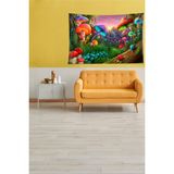 Pelangi Gri Yaratılış Leke Tutmaz Kadife Kumaş Duvar Örtüsü Duvar Halısı Tapestry - 35 x 50 cm