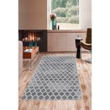 Pelangi Gri Zemin Kupa Desenli Yıkanabilir Kaymaz Taban Leke Tutmaz Modern Salon Halısı Ve Yolluk, Koyu Gri 40 x 40, 74571262404005