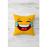 Pelangi Gülen Emoji Çift Tarafı Baskılı Gizli Fermuarlı Yastık Kılıfı Kırlent Koltuk Yastık Kılıfı, sarı 45 x 45
