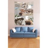 Pelangi Heykel Ve Kitap Leke Tutmaz Kumaş Duvar Örtüsü Duvar Halısı Tapestry PNTR320, 70 x 70