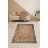 Pelangi Jüt Hasır Kilim Görünümlü Dijital Baskılı Kaymaz Taban Yıkanabilir Halı, Kahverengi 100 x 500