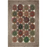 Pelangi Jüt Hasır Kilim Görünümlü Dijital Baskılı Kaymaz Taban Yıkanabilir Modern Salon Halısı Antrasit, Yeşil 80 x 200