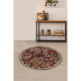 Pelangi Jüt Hasır Kilim Görünümlü Dijital Baskılı Kaymaz Taban Yıkanabilir Modern Salon Halısı Ve Yolluk, Karışık Renkli 100 x 100