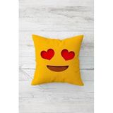 Pelangi Kalpli Göz Emoji Çift Tarafı Baskılı Gizli Fermuarlı Yastık Kılıfı Kırlent Koltuk Yastık Kılıfı, kırmızı-sarı 45 x 45, 2469132845451