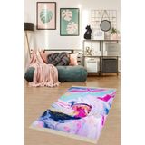 Pelangi Karışık Renk Paleti Dijital Baskı Yıkanabilir Kaymaz Taban Leke Tutmaz Modern Salon Halısı Ve Yolluk, Fuşya-Mavi 80 x 150