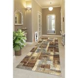 Pelangi Kilim Desenli Dijital Baskı Yıkanabilir Kaymaz Taban Etnik Salon Halısı ve Yolluk, Bej 80 x 250, 9554492802507