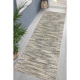 Pelangi Kilim Desenli Etnik Dijital Baskı Yıkanabilir Kaymaz Taban Eskitme Salon Halı ve Yolluk, Açık Bej 80 x 150, 95555240801507