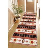 Pelangi Kilim Desenli Etnik Dijital Baskı Yıkanabilir Kaymaz Taban Modern Salon Halı ve Yolluk, Kahverengi 100 x 200, 95559381002007