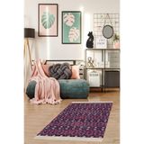 Pelangi Kilim Desenli Etnik Dijital Baskı Yıkanabilir Kaymaz Taban Modern Salon Halı Ve Yolluk, Mor 160 x 230