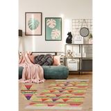 Pelangi Kilim Desenli Etnik Dijital Baskı Yıkanabilir Kaymaz Taban Modern Salon Halı Ve Yolluk, Turuncu 100 x 400, 425477910040005