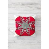 Pelangi Kırmızı Yıldız Desen Mandala Çift Tarafı Baskılı Gizli Fermuarlı Yastık Kılıfı Kırlent Yastık Kılıfı, fuşya 45 x 45, 2469182145451