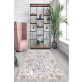 Pelangi Krem Batik Desen Renk Geçişli Yıkanabilir Kaymaz Taban Leke Tutmaz Modern Salon Halısı Ve Yolluk, Krem 80 x 600