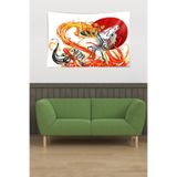 Pelangi Kurt Ve Ateş Leke Tutmaz Kadife Dokulu Kumaş Duvar Örtüsü Duvar Halısı Tapestry WLL306, 70 x 100