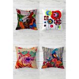 Pelangi Leopar Afrikalı Kadın Bohem Desen Gizli Fermuarlı Kırlent Kılıfı Koltuk Yastık Kılıfı Takım(4adet), Çok Renkli 45 x 45