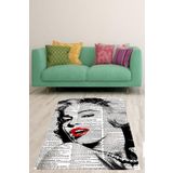 Pelangi Marilyn Monroe Portre Tablo Poster Dijital Baskı Yıkanabilir Otantik Salon Halı Ve Yolluk, Gri-Kırmızı 120 x 180