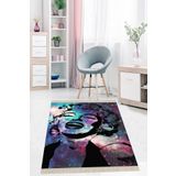 Pelangi Marilyn Monroe Portre Tablo Poster Dijital Baskı Yıkanabilir Otantik Salon Halı Ve Yolluk, Mor-Siyah 180 x 280