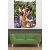 Pelangi Meditasyon Yapan Kadınlar Leke Tutmaz Kumaş Duvar Örtüsü Duvar Halısı Tapestry PNTR210, 140 x 140