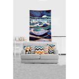 Pelangi Mor Butterfly Kelebek Leke Tutmaz Kadife Kumaş Duvar Örtüsü Duvar Halısı Tapestry DWLL332, 70 x 100