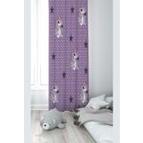 Pelangi Mor Unicorn Desenli Dijital Baskı Yıkanabilir Bebek Çocuk Odası Fon Perdesi, mor-pembe 140 x 200