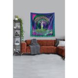 Pelangi Multirenk Hayat Ağacı Leke Tutmaz Kadife Kumaş Duvar Örtüsü Duvar Halısı Tapestry KWLL329, 140 x 140