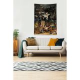 Pelangi Multirenk Savaşın Sanatı Leke Tutmaz Kadife Kumaş Duvar Örtüsü Duvar Halısı Tapestry KWLL359, 70 x 70