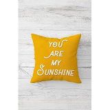 Pelangi My Sunshine Yazılı Çift Tarafı Baskılı Gizli Fermuarlı Yastık Kılıfı Kırlent Koltuk Yastık Kılıfı, beyaz-koyu sarı 45 x 45