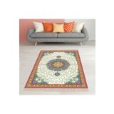 Pelangi Osmanlı Desenli Göbekli Dijital Baskı Yıkanabilir Kaymaz Taban Etnik Kilim Desen Salon Halısı, Karışık Renk 160 x 230