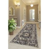 Pelangi Osmanlı Motifler Desenli Etnik Dijital Baskı Yıkanabilir Kaymaz Taban Salon Halı ve Yolluk, Koyu Bej 80 x 150, 955587711801507