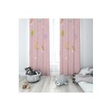 Pelangi Pembe Ay Kalp Ve Ayıcık Desenli Dijital Baskı Yıkanabilir Bebek Çocuk Odası Fon Perdesi, açık pembe-sarı 70 x 270