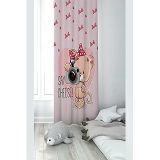 Pelangi Pembe Ayıcık Desenli Dijital Baskı Yıkanabilir Bebek Çocuk Odası Fon Perdesi, pembe-kırmızı 70 x 200