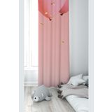 Pelangi Pembe Balon Desenli Dijital Baskı Yıkanabilir Bebek Çocuk Odası Fon Perdesi, yavruağzı 140 x 240