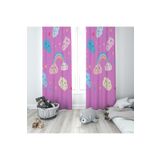 Pelangi Pembe Bulut Ve Gökkuşağı Desenli Dijital Baskı Yıkanabilir Bebek Çocuk Odası Fon Perdesi, koyu pembe-mavi-sarı 70 x 270