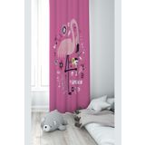 Pelangi Pembe Filamingo Desenli Dijital Baskı Yıkanabilir Bebek Çocuk Odası Fon Perdesi, koyu pembe 70 x 270