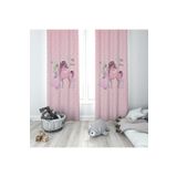 Pelangi Pembe Unicorn Ve Prenses Desenli Dijital Baskı Yıkanabilir Bebek Çocuk Odası Fon Perdesi, pembe-çok renkli 70 x 240