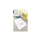 Pelangi Pudra Tavşan Desenli Yıkanabilir Kaymaz Taban Leke Tutmaz Bebek Ve Çocuk Odası Halısı, Pudra 80 x 500, 90135707780500