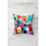 Pelangi Renkli Geometrik Desenli Çift Tarafı Baskı Gizli Fermuar Yastık Kılıfı Kırlent Koltuk Yastık Kılıfı, pembe-sarı-mavi 45 x 45, 24691205445451