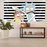 Pelangi Rick And Morty Desen Leke Tutmaz Kadife Dokulu Kumaş Duvar Örtüsü Duvar Halısı Tapestry - 100 x 140 cm