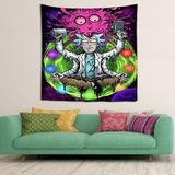 Pelangi Rick And Morty Desen Leke Tutmaz Kadife Dokulu Kumaş Duvar Örtüsü Duvar Halısı Tapestry - 35 x 50 cm