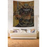 Pelangi Samurai Desenli Leke Tutmaz Kumaş Duvar Örtüsü Duvar Halısı Tapestry PNTR319, 140 x 230