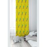 Pelangi Sarı Ananas Desenli Dijital Baskı Yıkanabilir Bebek Çocuk Odası Fon Perdesi, sarı 140 x 270