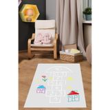 Pelangi Sek Sek Oyunlu Yıkanabilir Kaymaz Taban Leke Tutmaz Çocuk Odası Halısı, Mor-Mavi-Kırmızı 80 x 250, 903868015380250
