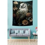 Pelangi Sevimli Baykuş Leke Tutmaz Kumaş Duvar Örtüsü Duvar Halısı Tapestry PNTR349, 35 x 50