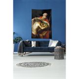 Pelangi Siyah Baba Ve Oğul Leke Tutmaz Kadife Kumaş Duvar Örtüsü Duvar Halısı Tapestry DWLL390, 140 x 140