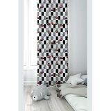 Pelangi Siyah Beyaz Yarış Arabası Desenli Dijital Baskı Yıkanabilir Bebek Çocuk Odası Fon Perdesi, siyah-kırmızı 140 x 200
