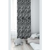 Pelangi Siyah Beyaz Zebra Desenli Dijital Baskı Yıkanabilir Bebek Çocuk Odası Fon Perdesi, siyah 140 x 240