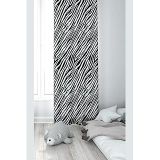 Pelangi Siyah Beyaz Zebra Desenli Dijital Baskı Yıkanabilir Bebek Çocuk Odası Fon Perdesi, siyah 70 x 240