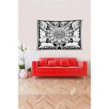 Pelangi Siyah Çiçek Desenli Leke Tutmaz Kadife Kumaş Duvar Örtüsü Duvar Halısı Tapestry YWLL418, 70 x 100
