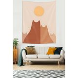 Pelangi Soyut Romantik Kedi Desenli Sanatsal Dekoratif Leke Tutmaz Kumaş Duvar Örtüsü Duvar Halısı Tapestry PNTR560, 100 x 140
